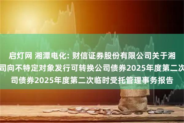 启灯网 湘潭电化: 财信证券股份有限公司关于湘潭电化科技股份有限公司向不特定对象发行可转换公司债券2025年度第二次临时受托管理事务报告