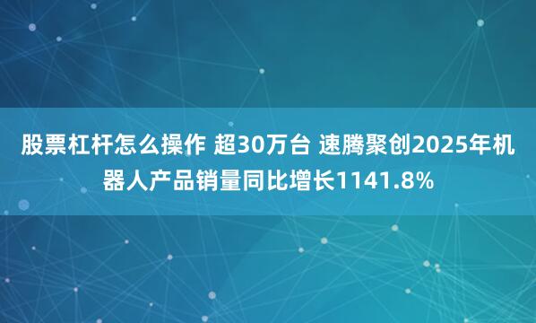 股票杠杆怎么操作 超30万台 速腾聚创2025年机器人产品销量同比增长1141.8%