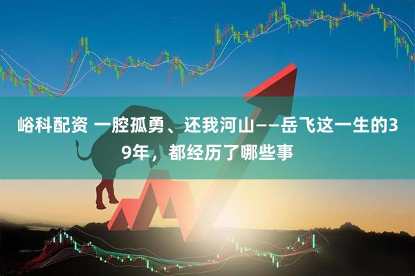 峪科配资 一腔孤勇、还我河山——岳飞这一生的39年，都经历了哪些事